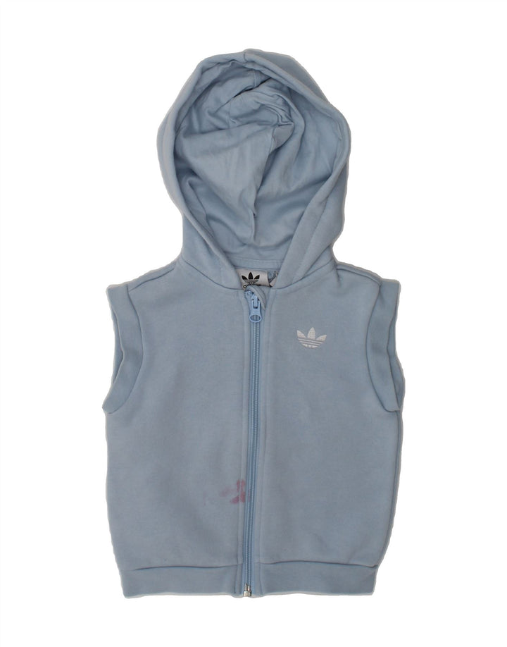 ADIDAS Baby Boys Sleeveless Zip Hoodie Sweater 9-12 Months Blue Cotton | Vintage Adidas | Thrift | Second-Hand Adidas | Used Clothing | Messina Hembry 