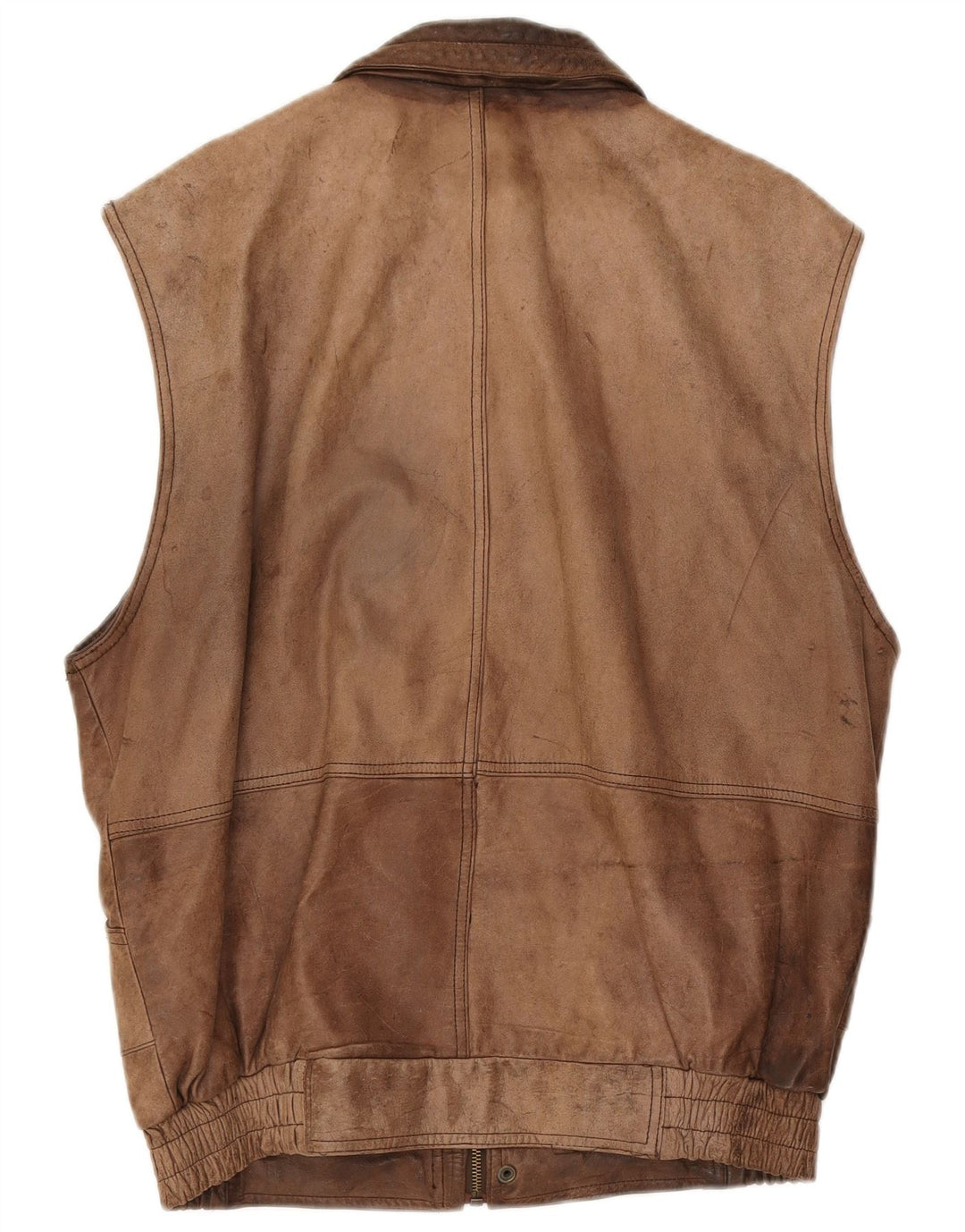 Gilet en cuir homme vintage IT 50 grand cuir marron