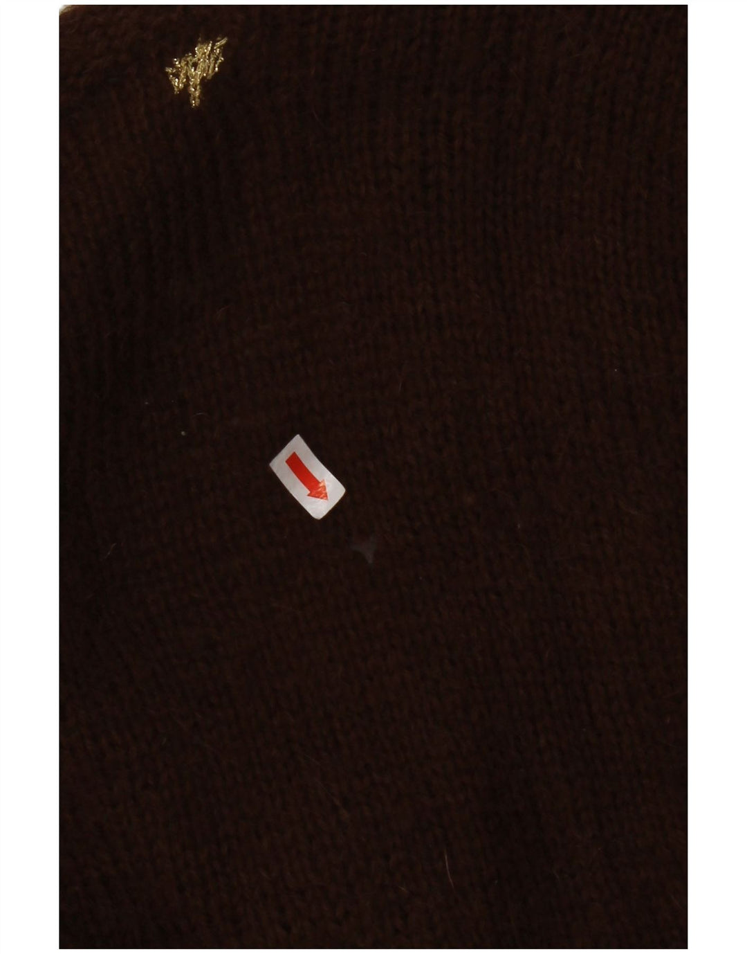 VINTAGE Pull Cardigan Femme UK 8 Petit Marron