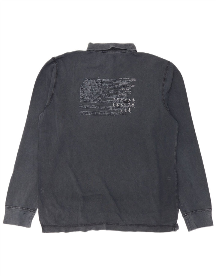 RALPH LAUREN Polo graphique à manches longues pour hommes, grand bleu marine