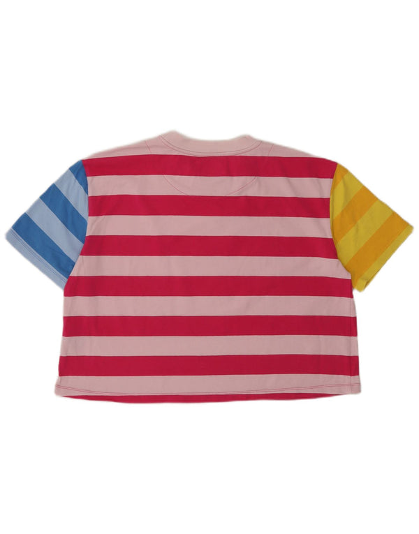Karl Kani T-shirt court graphique pour femme UK 10 Petit rayé multicolore