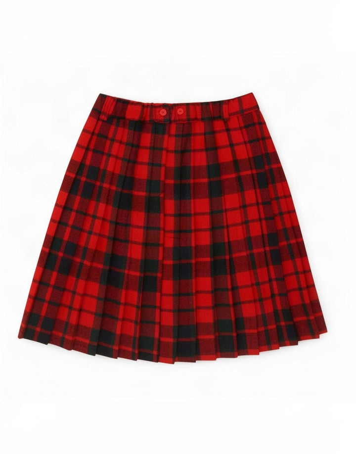 jupe plissée femme vintage IT 42 Medium W32 Plaid rouge
