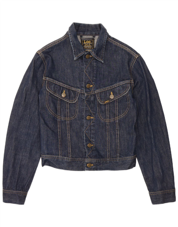 Lee Veste en jean courte pour femme UK 12 Bleu marine moyen Coton