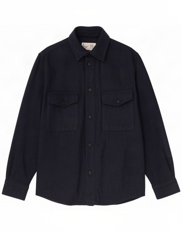 Chemise en flanelle homme Zara bleu marine moyen