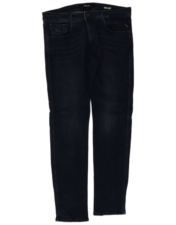 Replay Jean Anbass Slim Homme W36 L32 Bleu Marine Coton