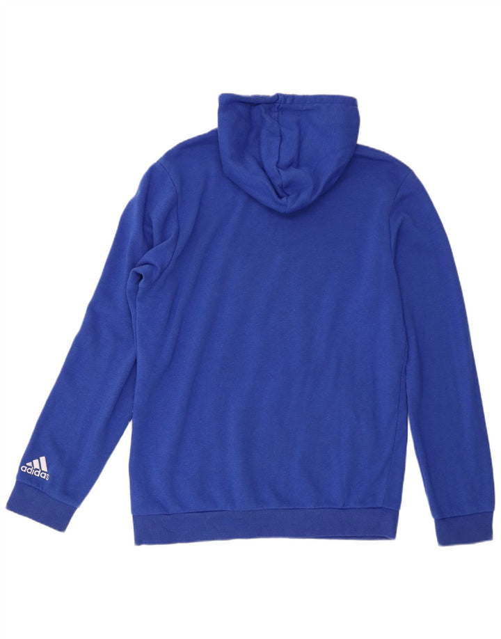 Adidas Pull à capuche graphique pour homme en coton bleu moyen