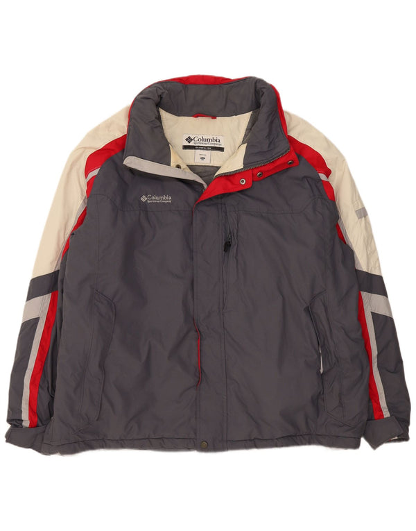 Columbia Veste coupe-vent pour homme UK 44 2XL Gris Colorblock Nylon