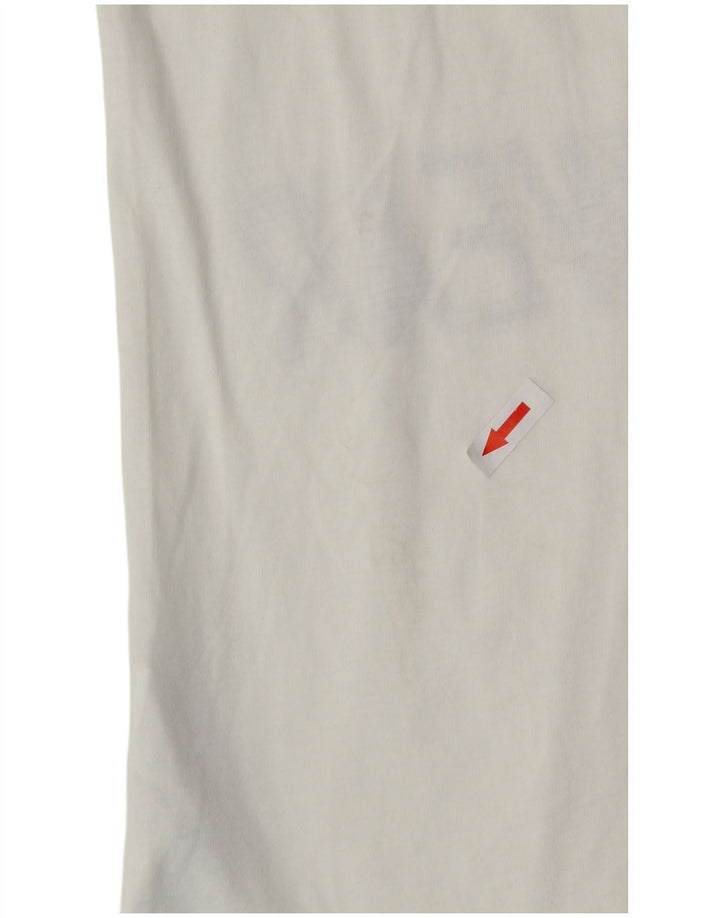 Nike T-shirt graphique pour femme UK 16 Large Blanc cassé en coton