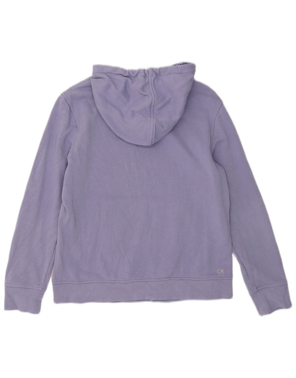 Calvin Klein Pull à capuche graphique pour femme UK 14 Violet moyen