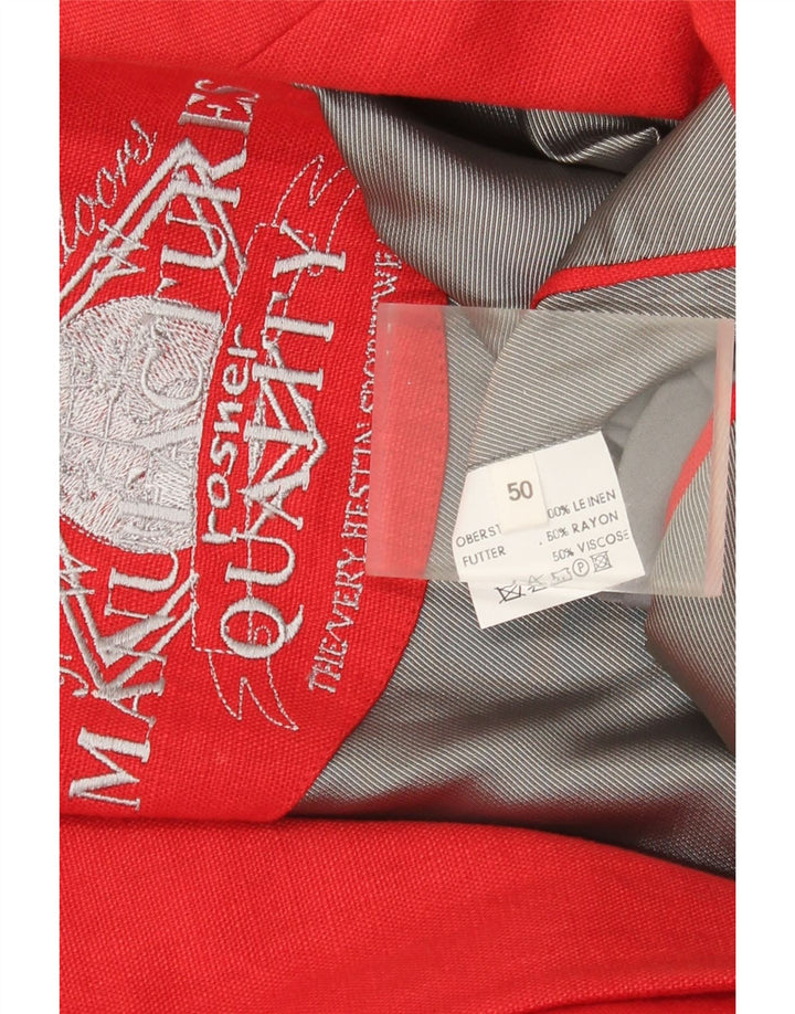 vintage Homme 2 Bouton Blazer Veste IT 50 Grand Lin Rouge
