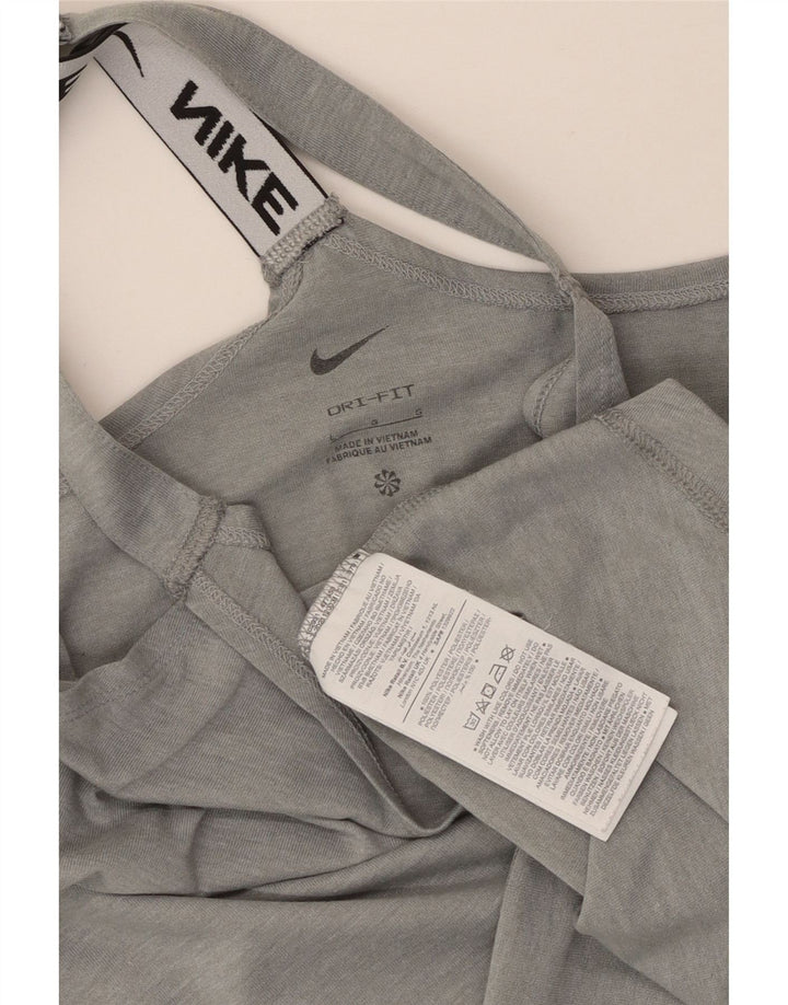 Nike Womens Dri Fit Graphic Débardeur UK 14 Large Gris Polyester