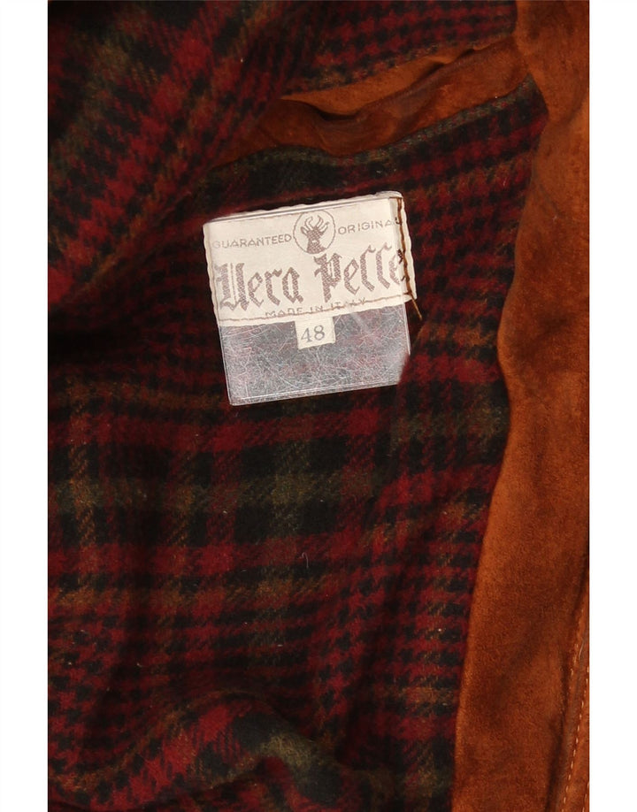 Veste en cuir homme vintage IT 48 Cuir marron moyen