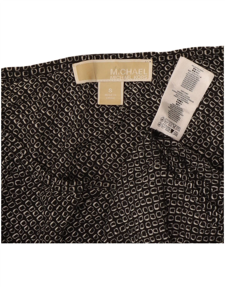 MICHAEL KORS Haut Femme Manches 3/4 UK 10 Petit Noir Géométrique Polyester