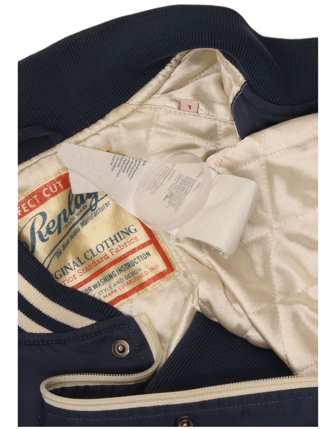 Replay Veste Varsity Graphique pour Homme UK 40 Large Bleu Marine Colorblock