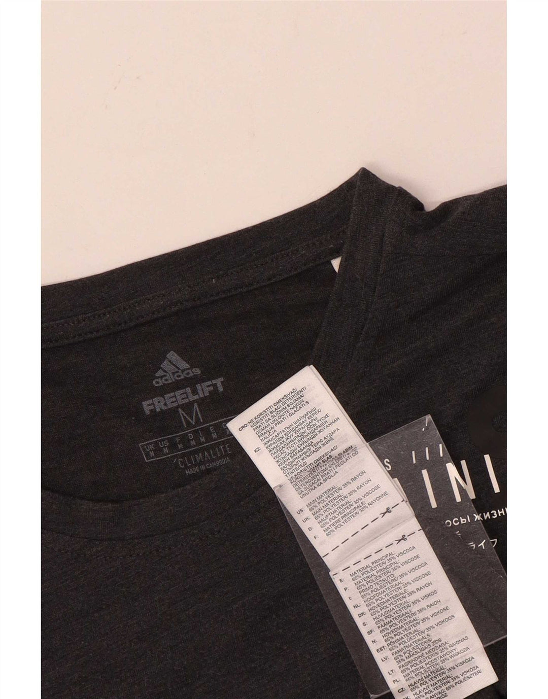 Adidas T-Shirt Climalite Graphic Homme Gris Moyen Polyester