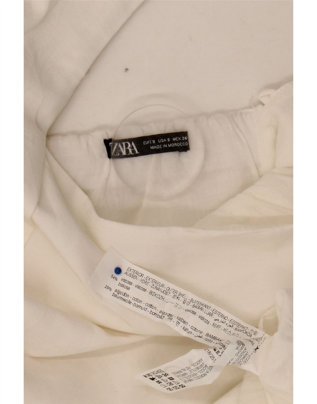 Zara Femme Robe Fourreau UK 8 Petite Viscose Blanche