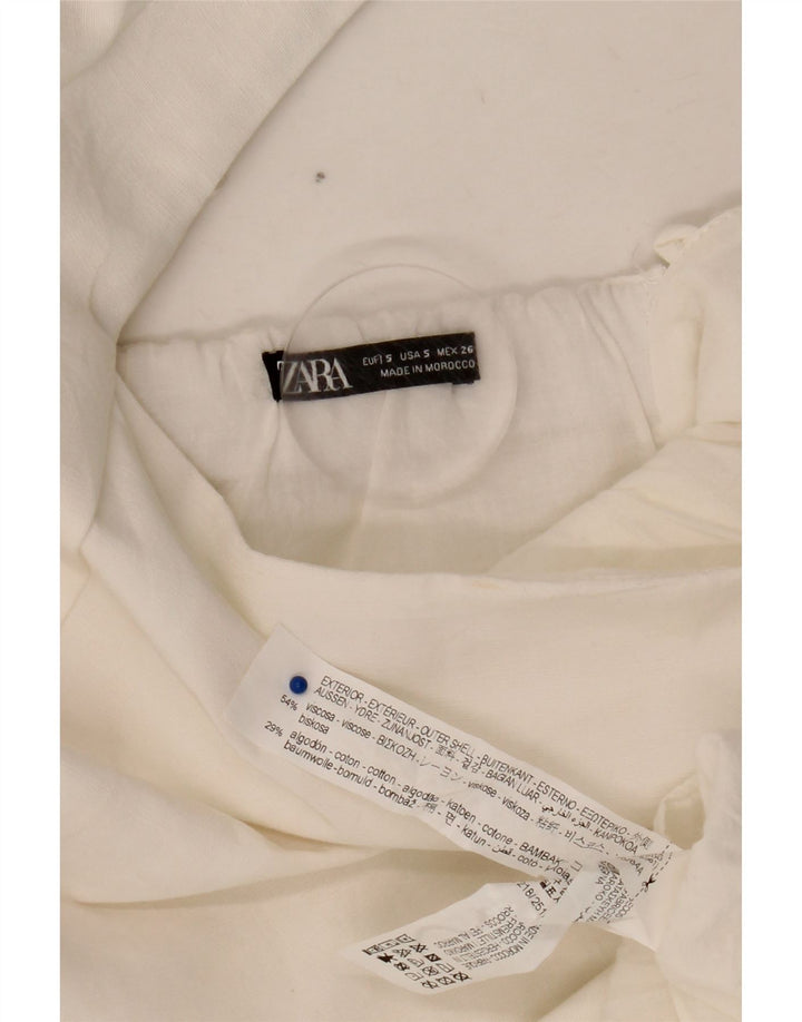 Zara Femme Robe Fourreau UK 8 Petite Viscose Blanche