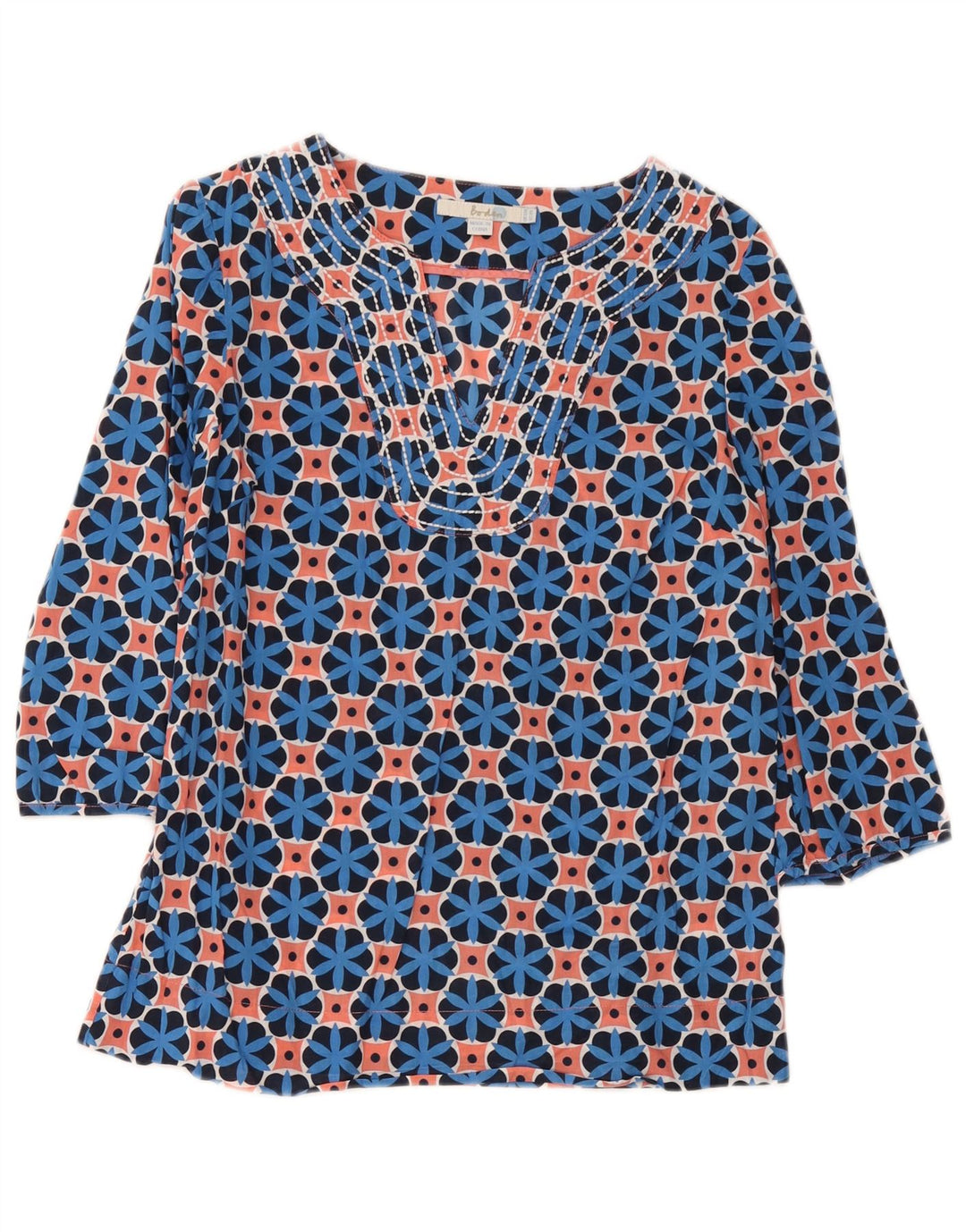 Haut tunique à manches 3/4 Boden pour femme UK 42 Medium Multicolore Géométrique