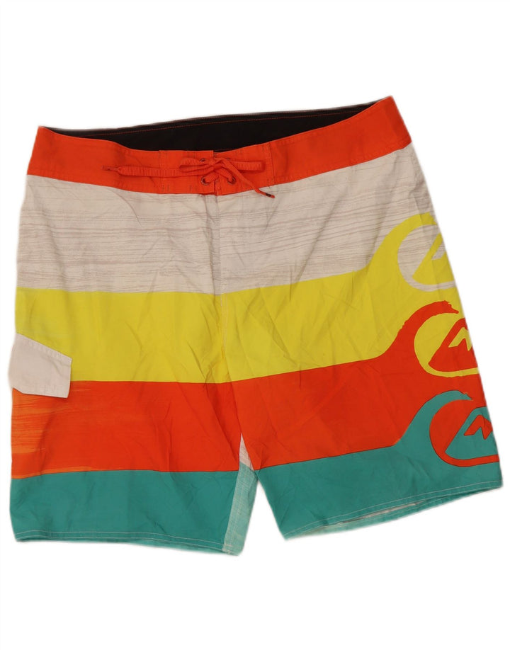 Quiksilver Short de Bain Graphique Homme Large Rayé Multicolore