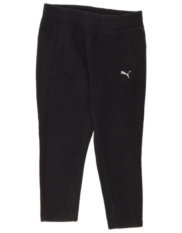 Puma Pantalon de survêtement court pour femme Joggers UK 14 Large Noir Coton