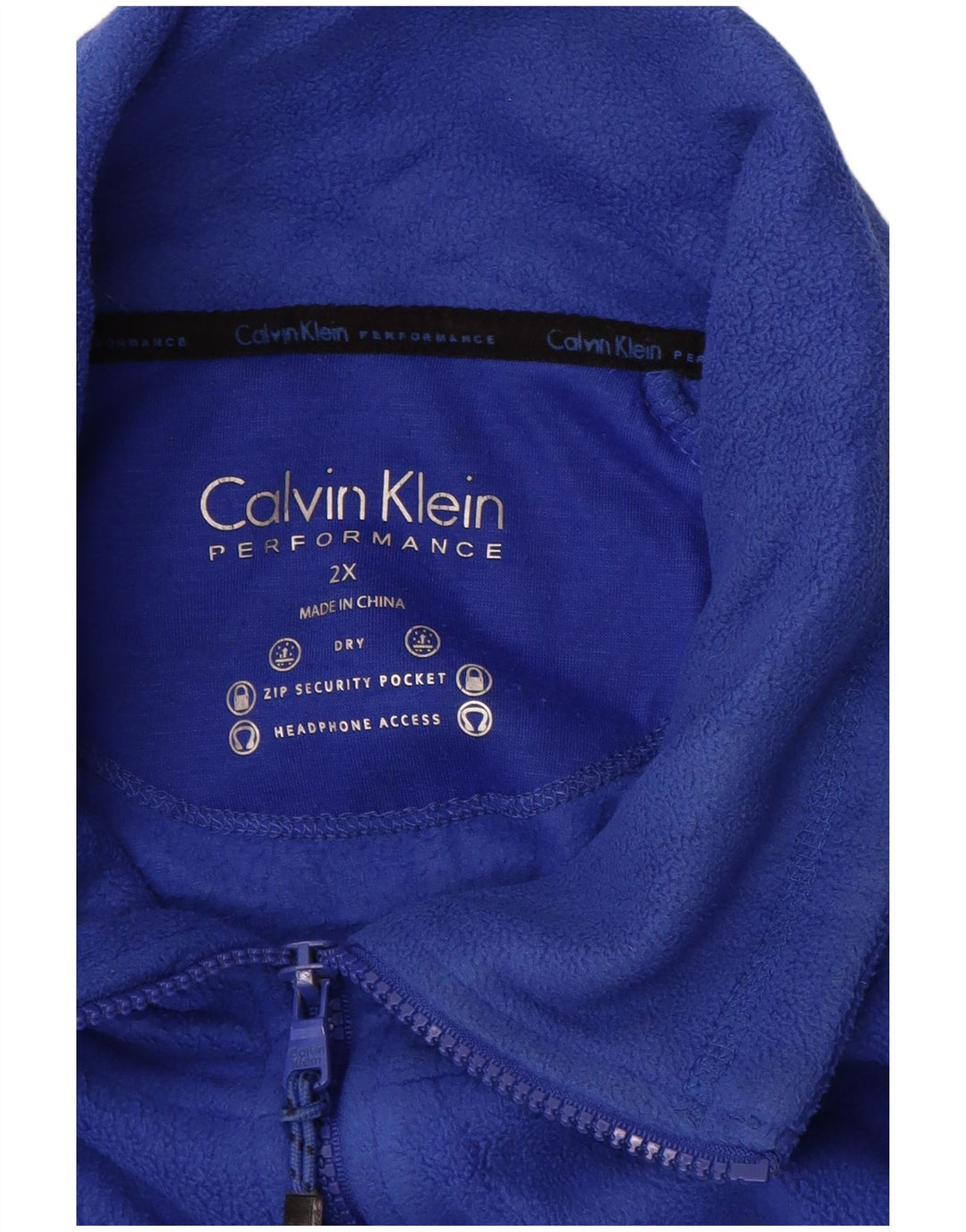 CALVIN KLEIN Veste polaire performante pour homme UK 44 2XL Bleu Polyester