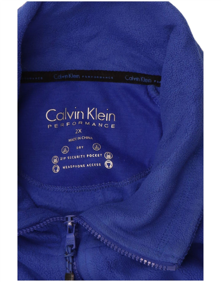 CALVIN KLEIN Veste polaire performante pour homme UK 44 2XL Bleu Polyester