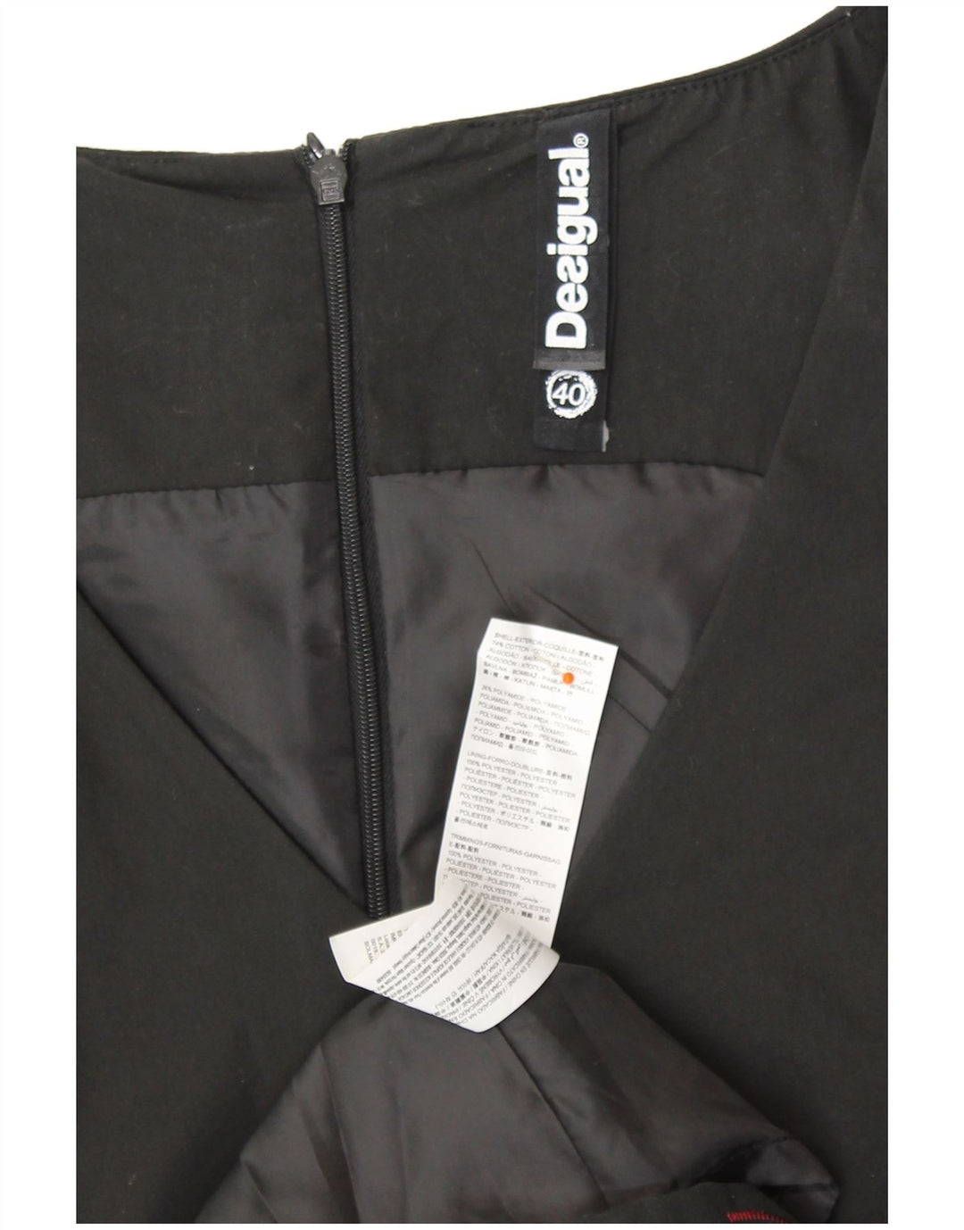 DESIGUAL Robe fourreau sans manches pour femme EU 40 Coton floral noir moyen