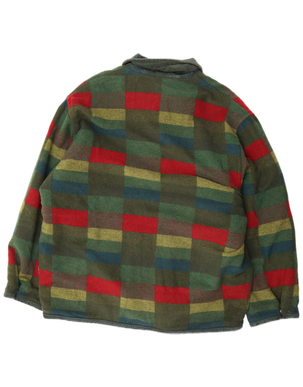 veste réversible vintage pour hommes UK 44 2XL Green Check