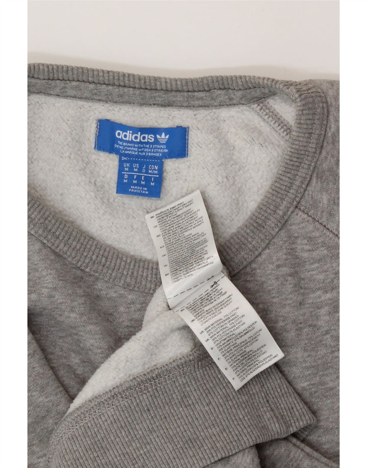 ADIDAS Mens Graphic Sweatshirt Jumper Medium Grey Cotton Vintage Adidas and Second-Hand Adidas from Messina Hembry 
