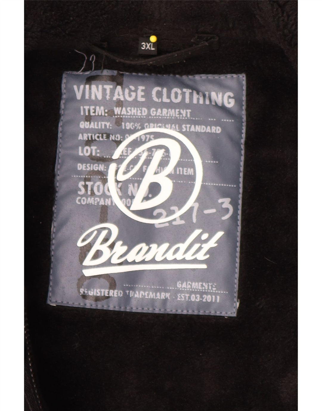 BRANDIT Parka à capuche pour homme UK 46 3XL Noir Polyester