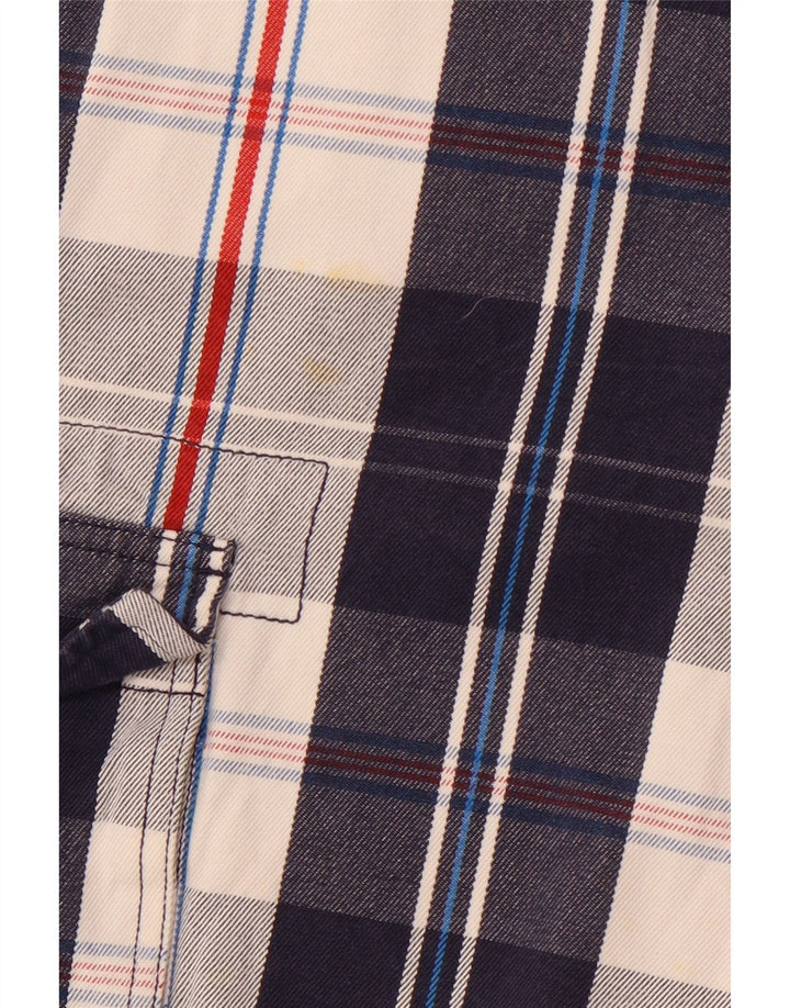 CREW CLOTHING Short Cargo Homme Moyen W32 Bleu Marine à Carreaux Coton