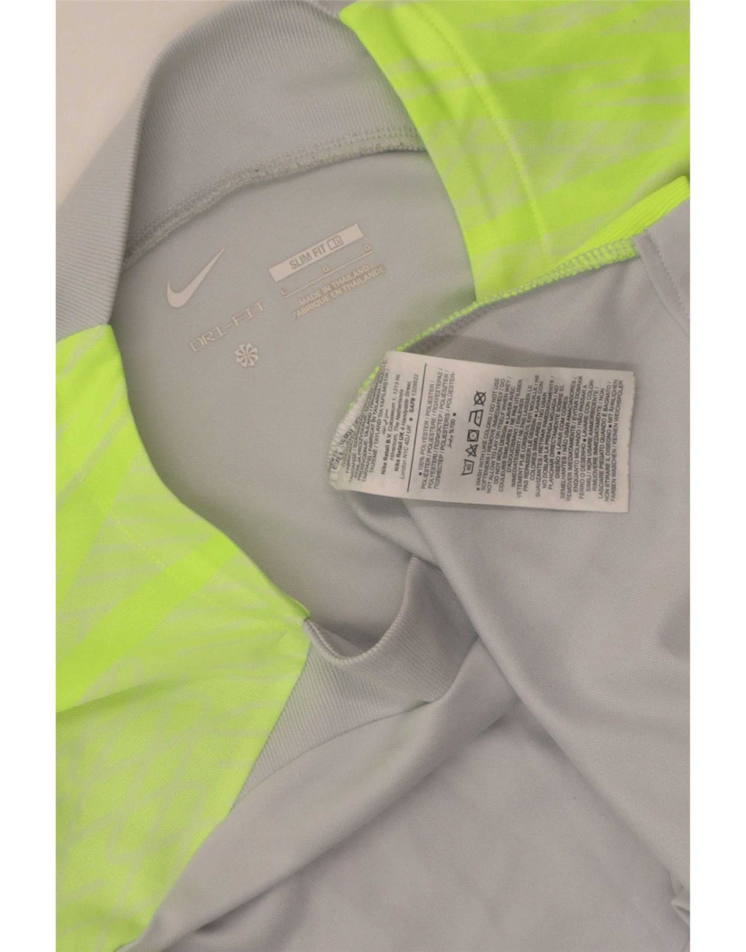 Nike Hommes Dri Fit Slim T-Shirt Haut Large Gris Colorblock Polyester