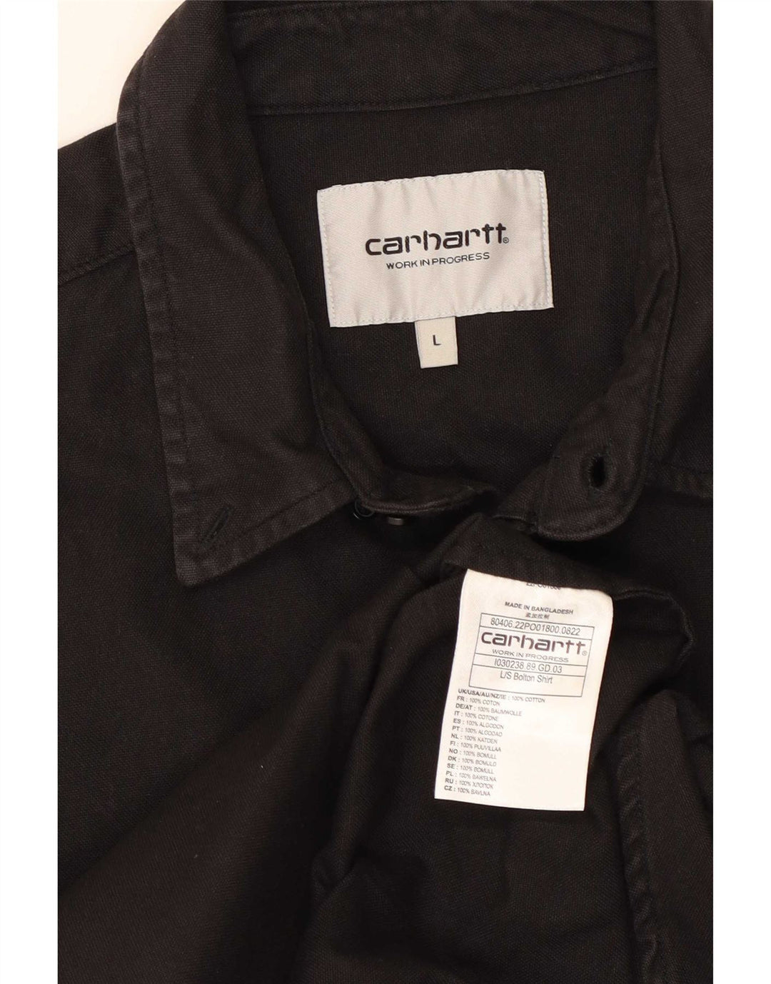 Carhartt Chemise Homme Grand Coton Noir