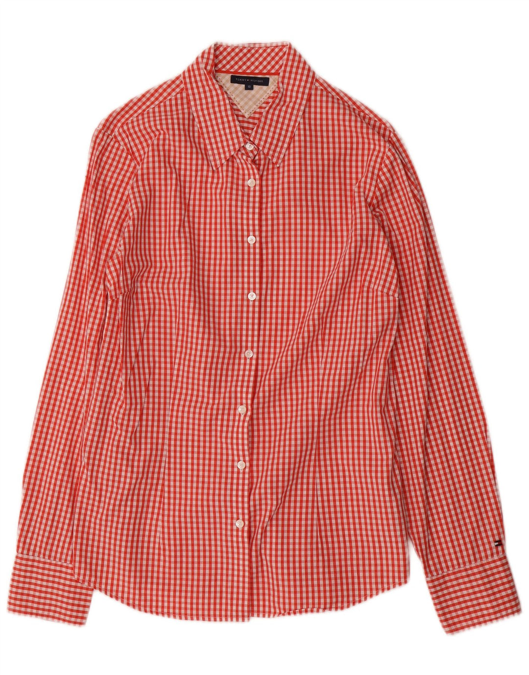 Tommy Hilfiger Chemise Femme US 10 Grand Coton Vichy Rouge