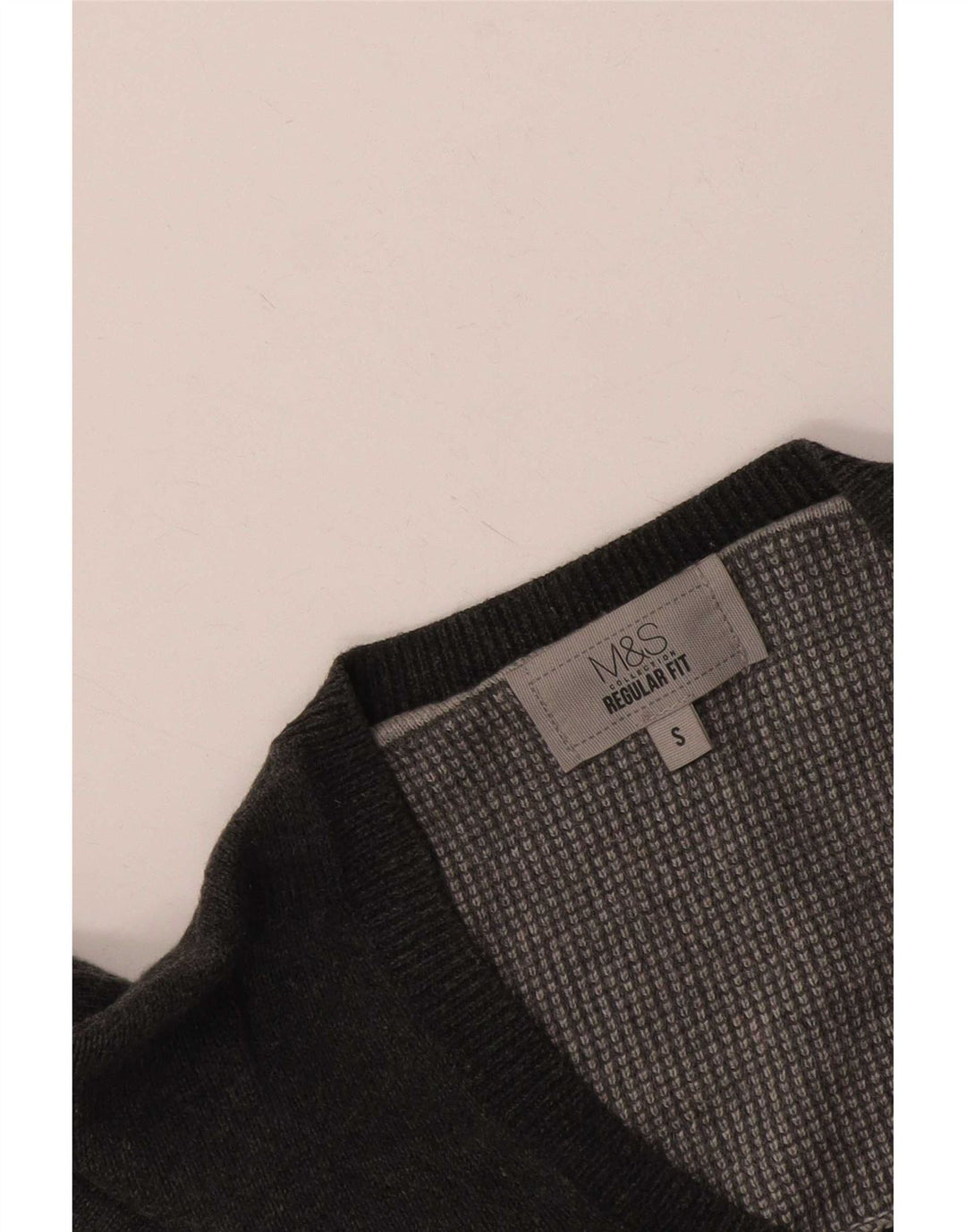 Marks & Spencer Pull coupe classique à col en V pour homme, petit gris