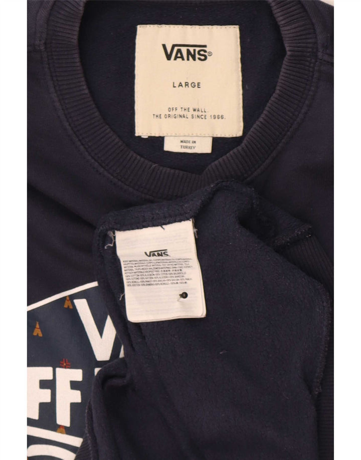 Vans Sweat-shirt graphique pour homme en coton bleu marine Taille L