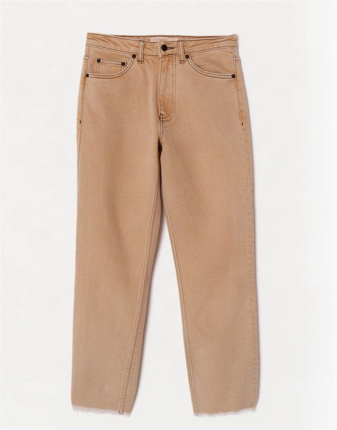 Topshop Jean court femme W26 L25 coton beige