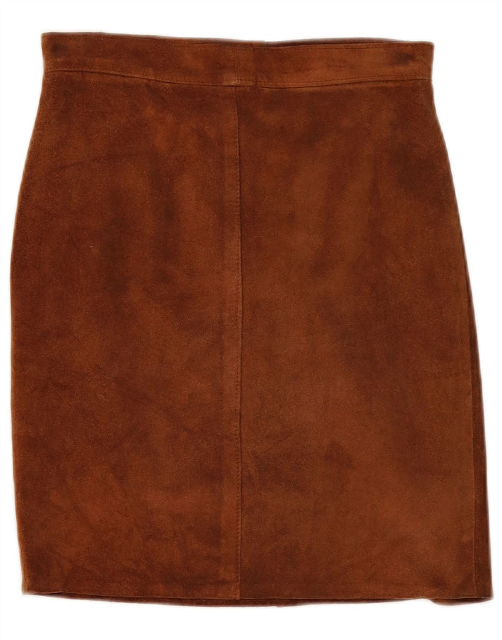 jupe en daim femme vintage petite W27 cuir marron