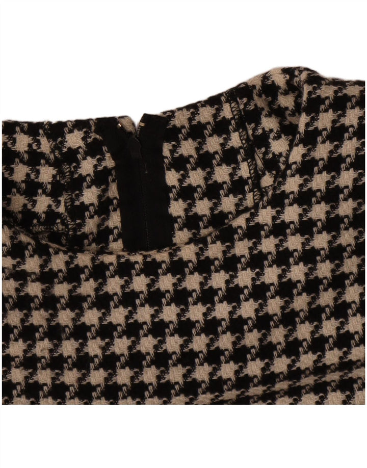 robe fourreau femme vintage UK 12 Pied-de-poule noir moyen