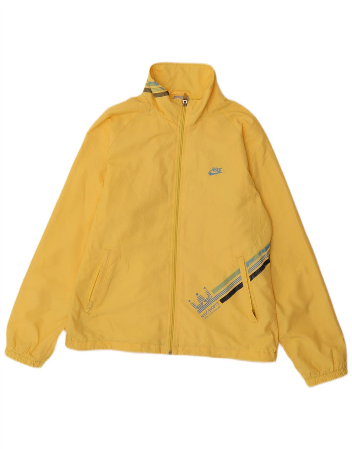 NIKE Veste de pluie graphique pour femme UK 12 Nylon jaune moyen