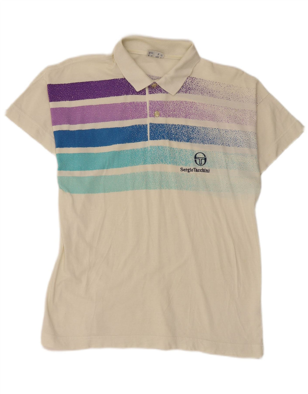 SERGIO TACCHINI Polo Homme Petit Coton Rayé Blanc Cassé