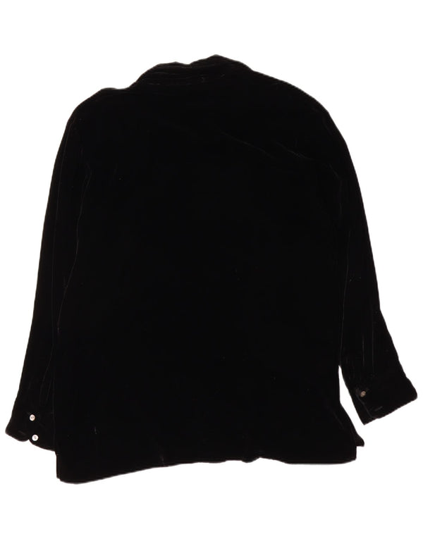 Art Of Silk Chemisier en velours pour femme avec porte-cravate, taille 44, noir moyen