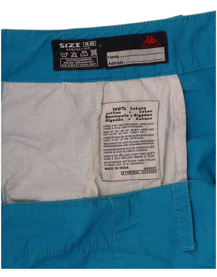 KAPPA Pantalon capri droit coupe parfaite pour femme IT 48 XL W34 L20 Bleu