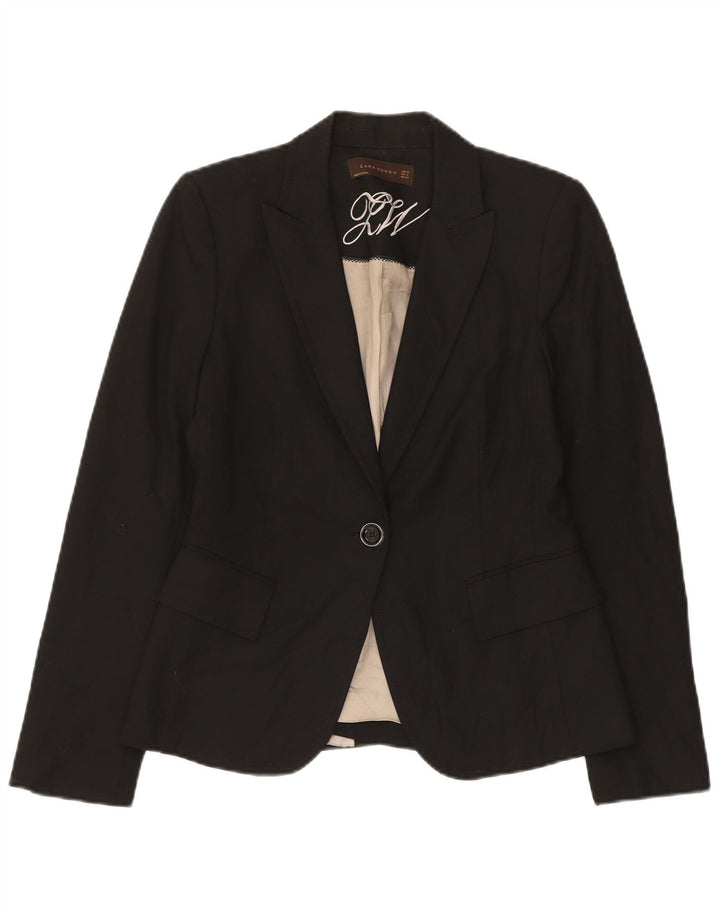Zara Veste Blazer 1 Bouton Femme EU 38 Petit Noir