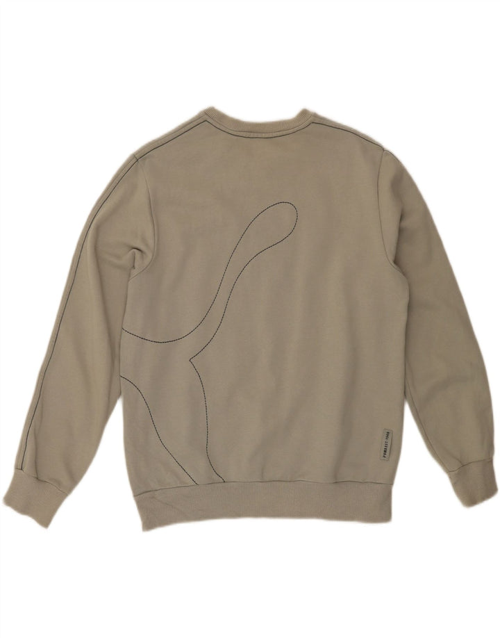 PUMA Mens Graphic Sweatshirt Jumper Medium Grey Cotton Vintage Puma and Second-Hand Puma from Messina Hembry 