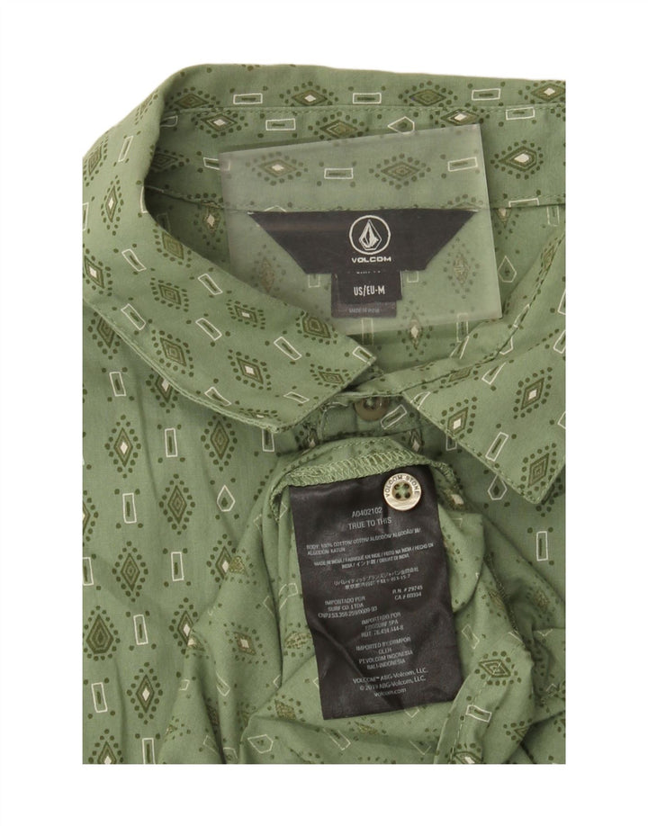 Volcom Chemise à Manches Courtes Homme Vert Moyen Coton Géométrique