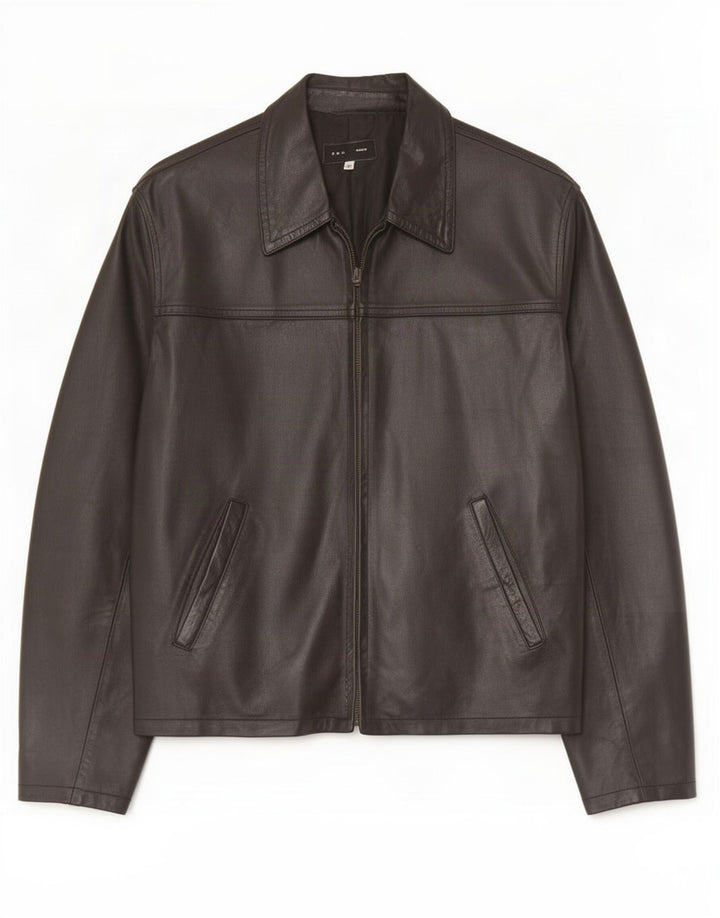 Sasch Veste en Cuir Homme IT 50 Large Noir Polyester