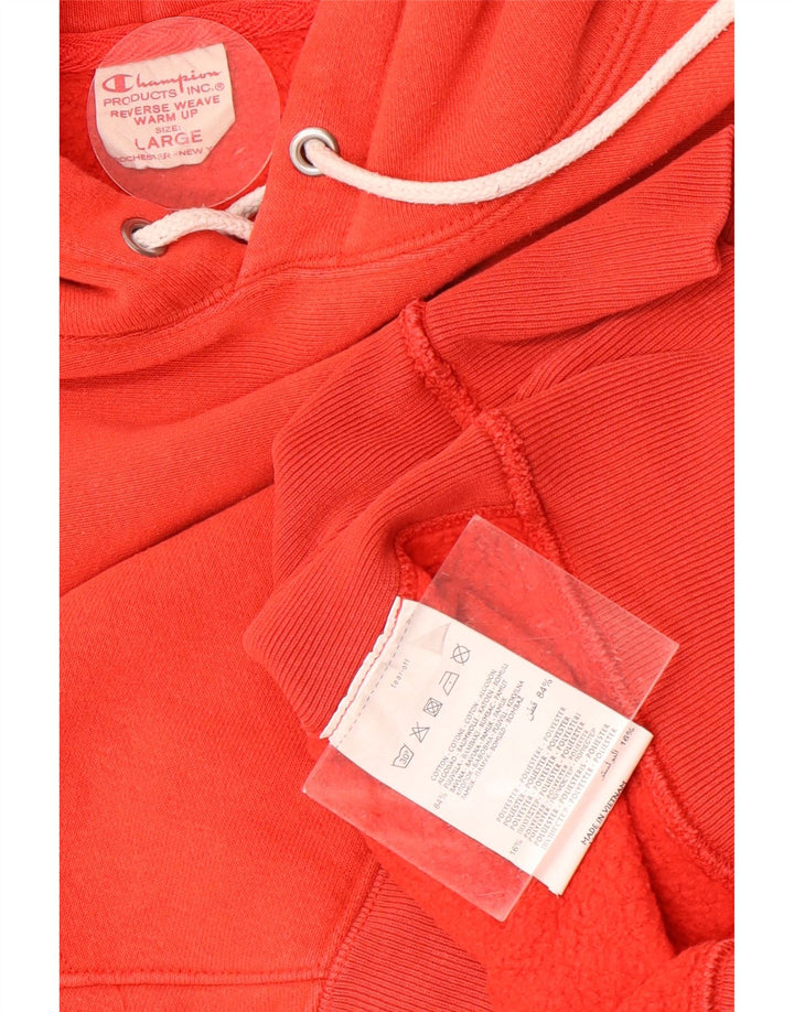 Champion Pull à capuche pour homme Large Orange Coton