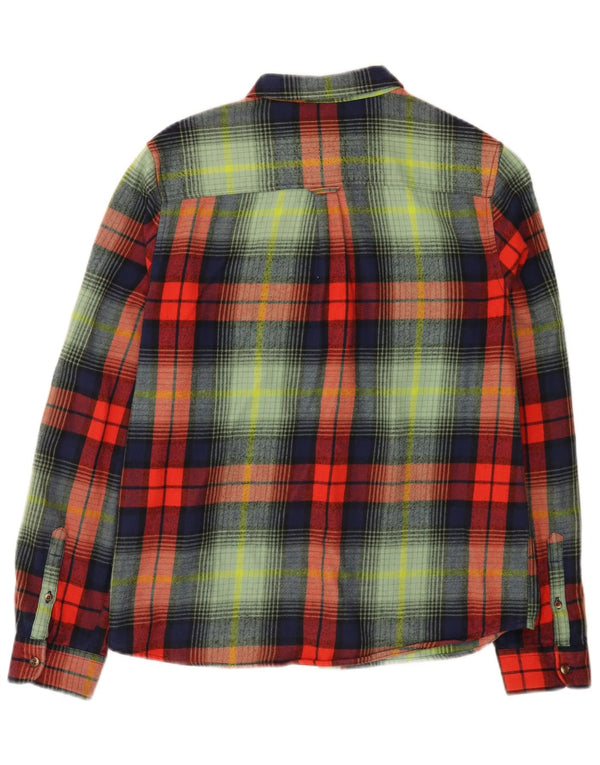 Superdry Chemise en flanelle pour femme UK 12 Medium Multicolore Plaid Coton