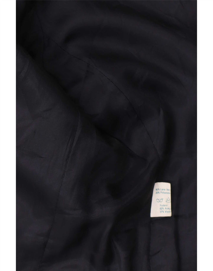 Luisa Spagnoli Veste blazer à 2 boutons pour femme IT 44 en laine à carreaux bleu moyen
